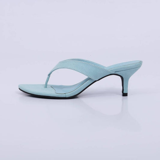 Tessa – Tamanco Feminino de Dedo Salto Baixo Azul