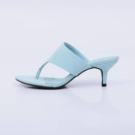 Milena – Tamanco Feminino de Dedo Salto Baixo Azul