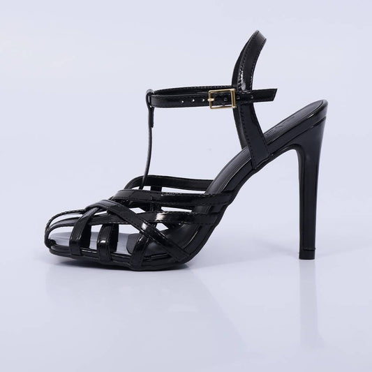 Anita – Sandália Feminina Tiras Finas Salto Alto Preto