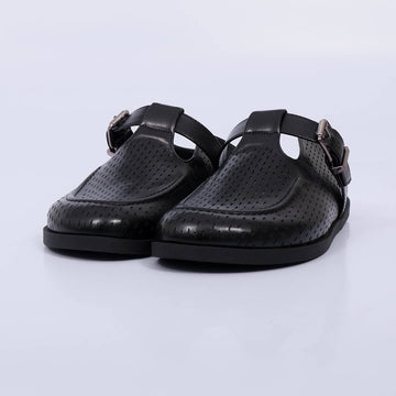 Gabi – Clog Feminino Fivela Vazado Preto