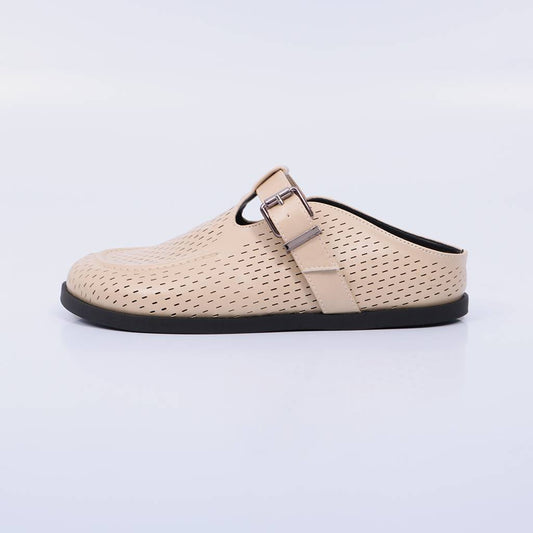 Gabi – Clog Feminino Fivela Vazado Nude