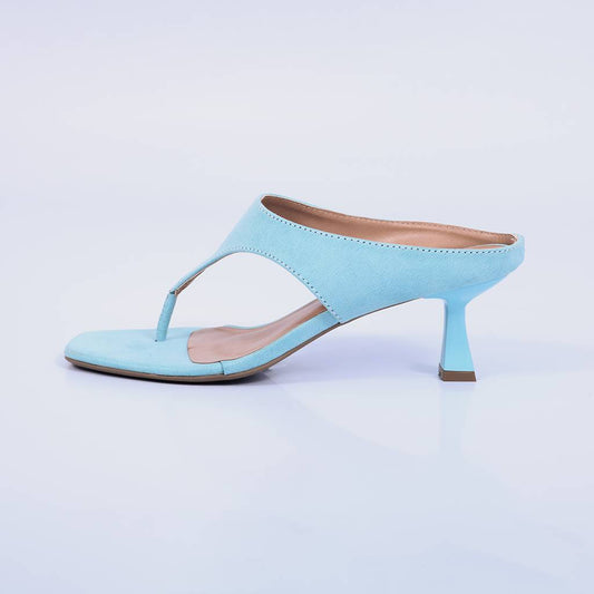 Capri – Tamanco Feminino Bico Quadrado Salto Geométrico Azul