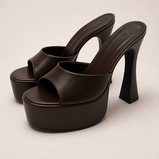 Liz – Tamanco Feminino Plataforma Salto Alto Meia Pata Rocha