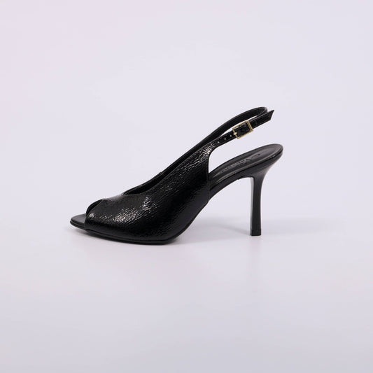 Scarlet – Slingback Feminino Salto Fino Aberto Preto