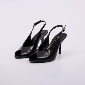 Scarlet – Slingback Feminino Salto Fino Aberto Preto