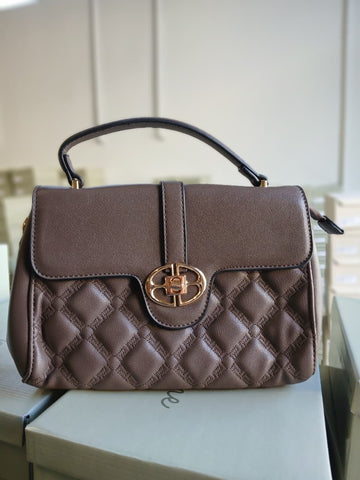 Estelar - Bolsa Feminina Alça Mão Matelassê Elegante Marrom
