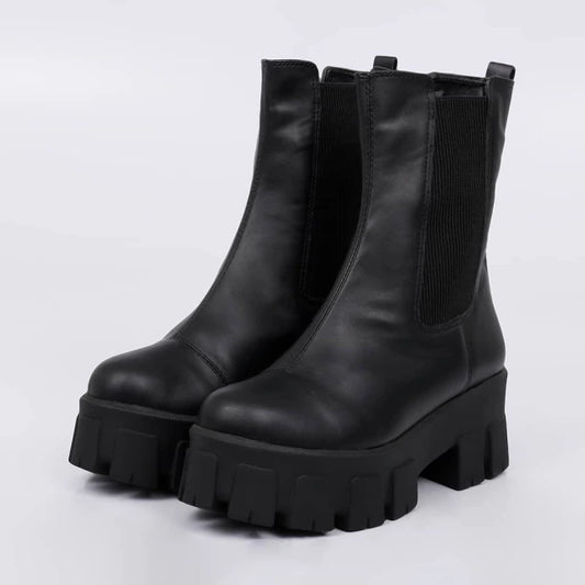 Coturno Feminino Chelsea Glam Preto Santorine