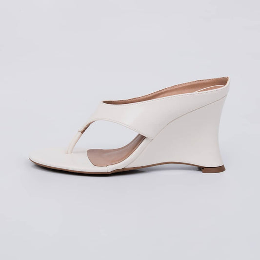 Bali - Tamanco Feminino Salto Plataforma Tira Off-white