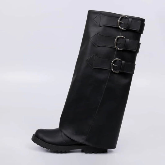 Oslo - Bota Feminina Tratorado Cano Alto com Aplicação Preto