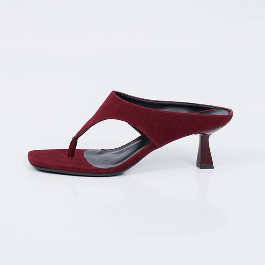 Capri - Tamanco Feminino Bico Quadrado Salto Geométrico Vermelho