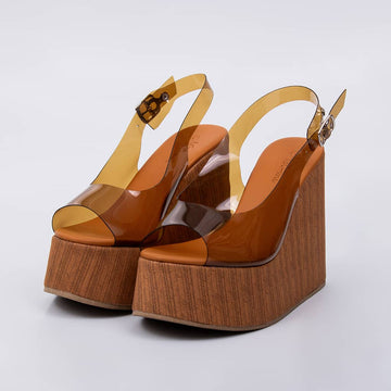 Ipanema - Tamanco Feminino Anabela Fivela Vinil Caramelo
