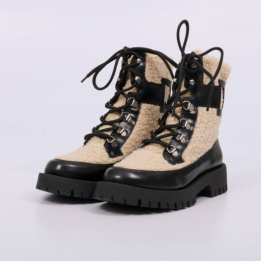 Sibéria - Coturno Feminino Tratorada Forrada Salto Plataforma Preto