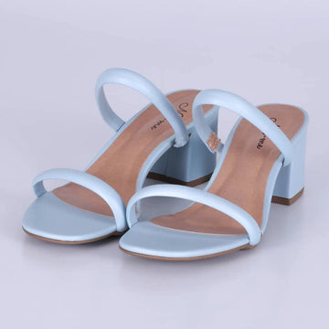 Bless - Tamanco Feminino Salto Grosso Azul Claro
