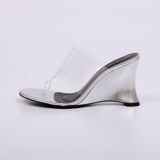 Osana - Tamanco Salto Anabela Vinil Transparente