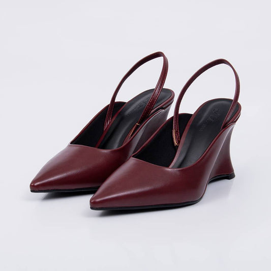 Boston – Scarpin Feminino Slingback Salto Anabela Vermelho