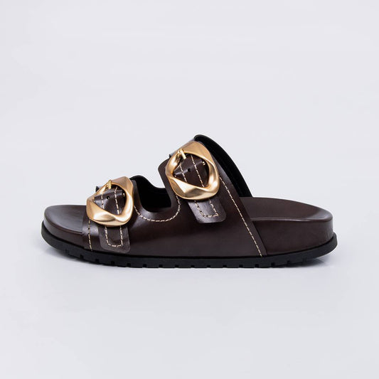 Niterói - Papete Feminina Anatômica Aplicação Tira Dupla Marrom