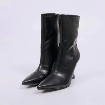 Suzan - Bota Feminina Elegante Salto Anabela Cano Médio Preto
