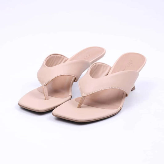 França - Tamanco Feminina Bico Quadrado Bege