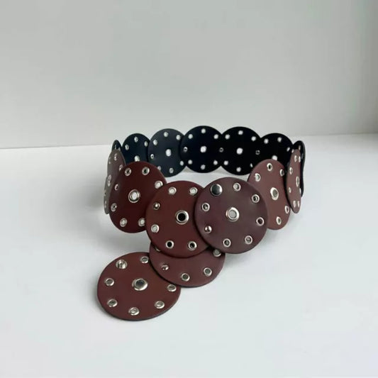 Marrocos - Cinto Feminino Boho Country Disco Caramelo
