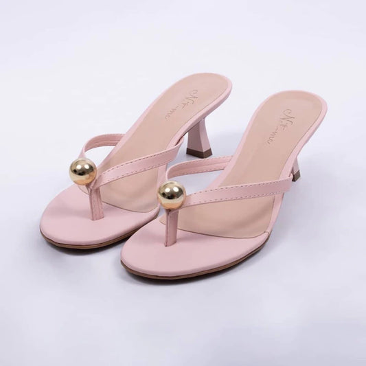 Mel - Tamanco Feminino Bico Redondo Aplicação Rosa