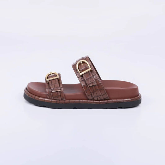 Malibu - Birken Feminina Anatômica Aplicação Marrom Cacau