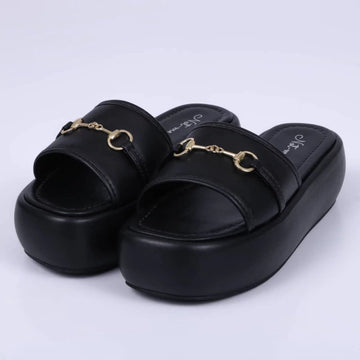 Viena- Tamanco Feminino Flatform Plataforma Preta