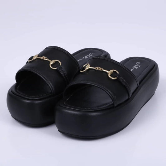 Viena- Tamanco Feminino Flatform Plataforma Preta