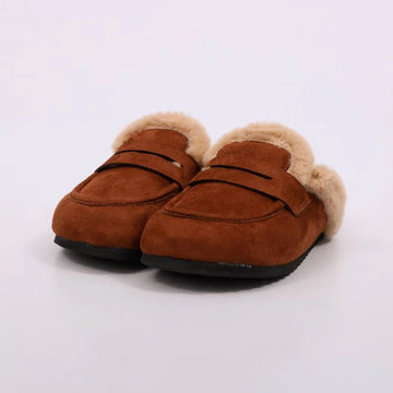 Noruega – Mule Feminino Plataforma Forrado Pelúcia Caramelo