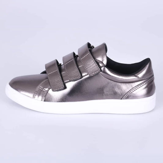 Lana - Tênis Feminino Velcro Prata Velho