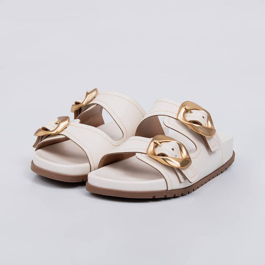 Niterói - Papete Feminina Anatômica Aplicação Tira Dupla  Off-white