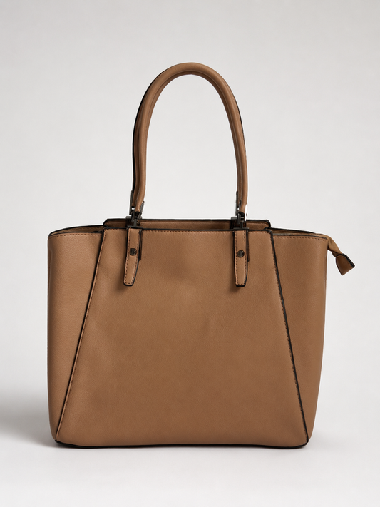 Liz - Bolsa Feminina Shopper Estruturada Bege