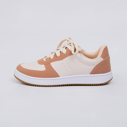 Carmel - Tênis Feminino Cadarço Off-White/Rosado
