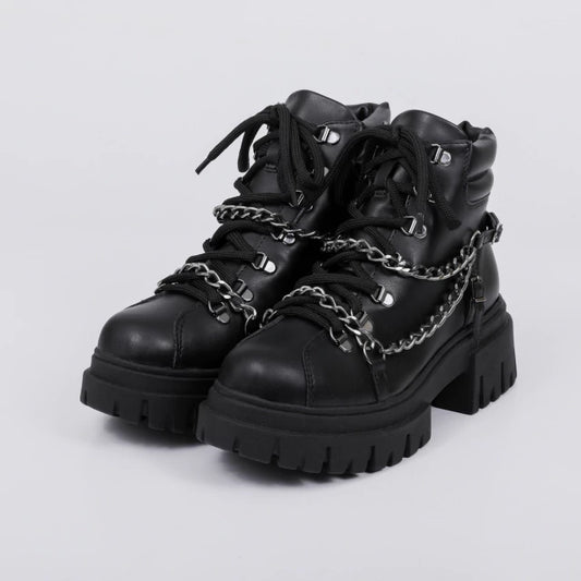 Pity - Coturno Feminino Aplicações Corrente Preto