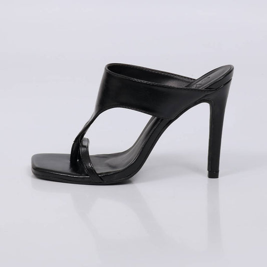 Carina - Tamanco Feminino Salto Alto Tiras Finas Preto