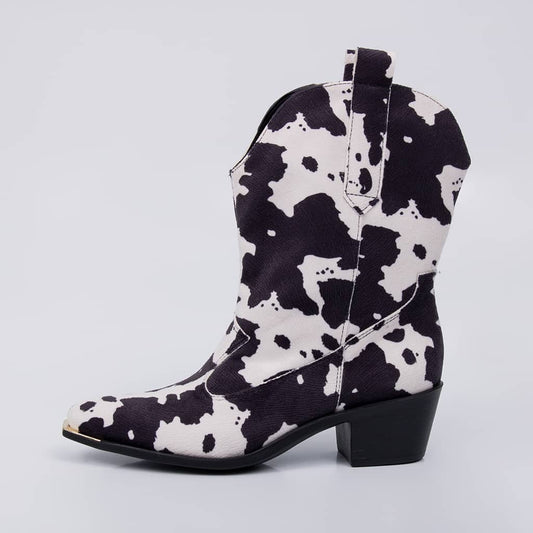 Texas - Bota Feminina Texana Bico Fino Vaca Preto