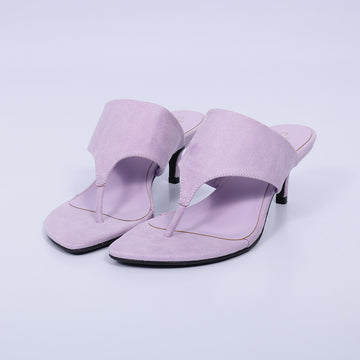 Milena – Tamanco Feminino de Dedo Salto Baixo Lilas