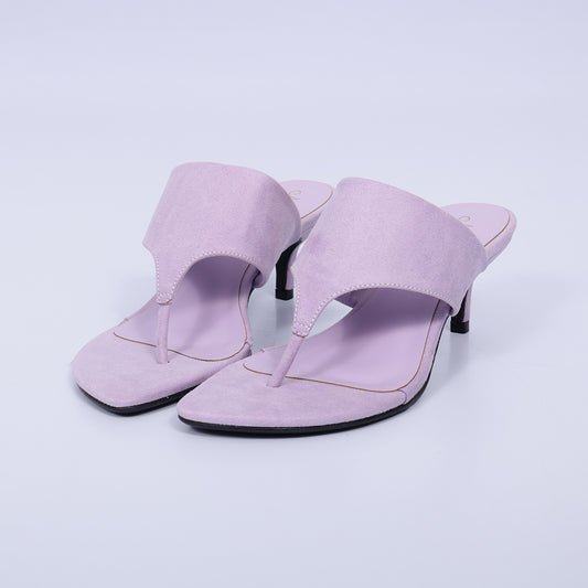Milena – Tamanco Feminino de Dedo Salto Baixo Lilas