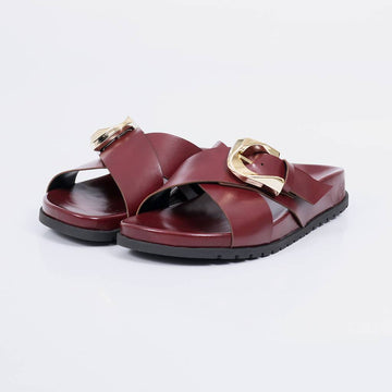 Elisa - Papete Feminina Anatômica Fivela Tira Cruzada Vermelho