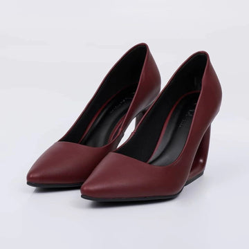 Dara - Scarpin Feminino Salto Geométrico Bico Vermelho