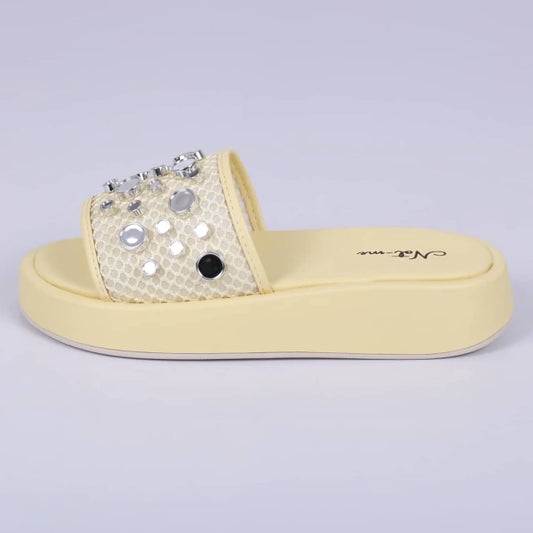 Miami - Flatform Feminina Tela Aplicação Amarela