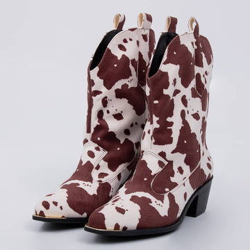 Texas - Bota Feminina Texana Bico Fino Vaca Marrom