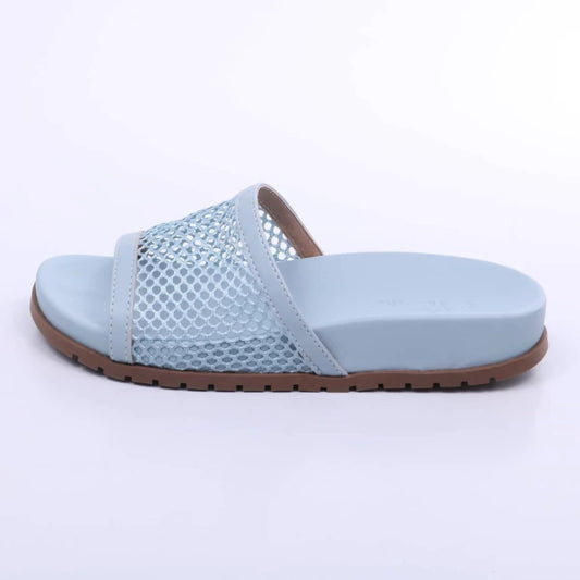 Rio - Papete Feminina Anatômica Tela Bico Redondo Azul Claro