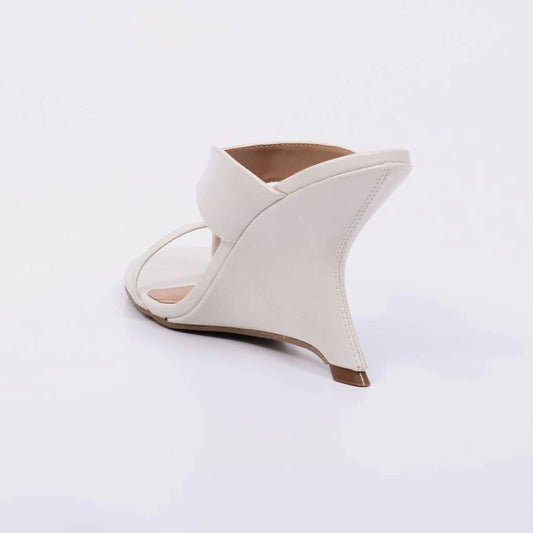 Stela - Tamanco Feminino Salto Anabela Off White