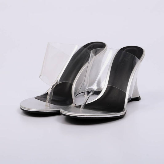 Osana - Tamanco Salto Anabela Vinil Transparente