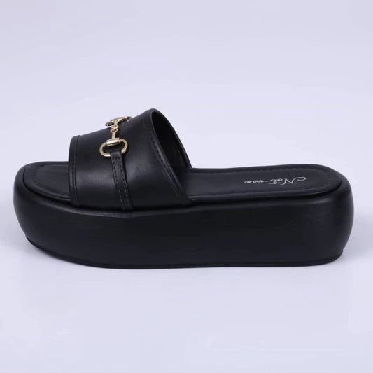 Viena- Tamanco Feminino Flatform Plataforma Preta