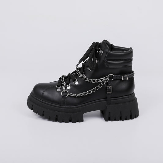 Pity - Coturno Feminino Aplicações Corrente Preto