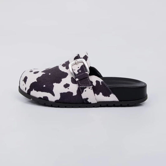 Vanila - Clog Feminino Anatômico com Fivela Vaquinha Preto