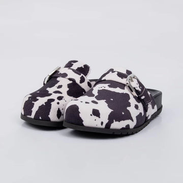 Vanila - Clog Feminino Anatômico com Fivela Vaquinha Preto