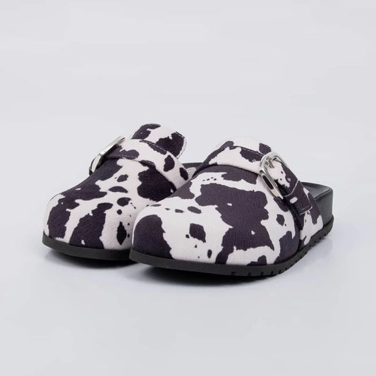 Vanila - Clog Feminino Anatômico com Fivela Vaquinha Preto